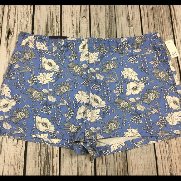 GAP Pants - Gap Women 16 18 Blue Floral City Shorts